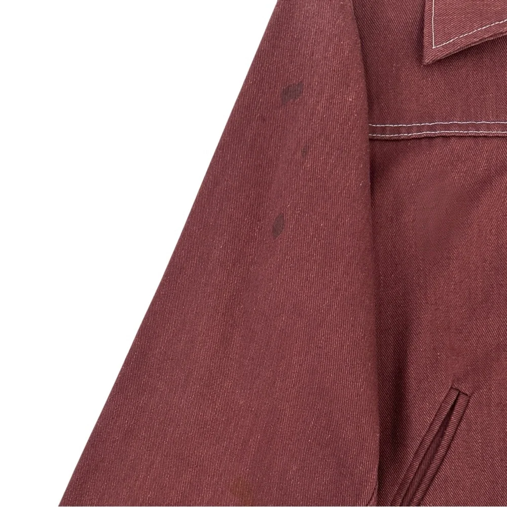 [sold] 60s 70s Upcycled Vintage Copper Brown Horse Head Embroidered Denim Jacket - Picture 6 of 9